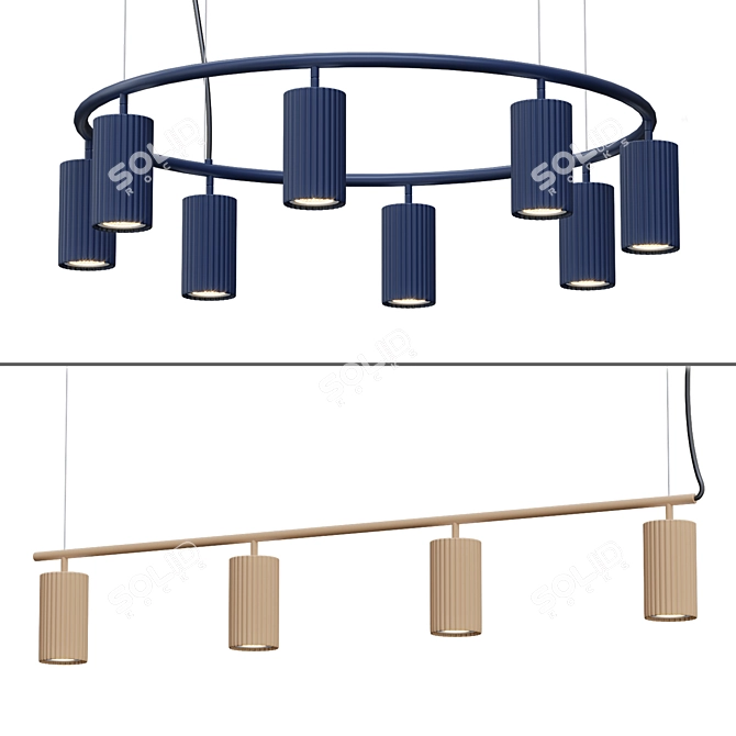 Modern Pendant Light Fixture 3D model image 1