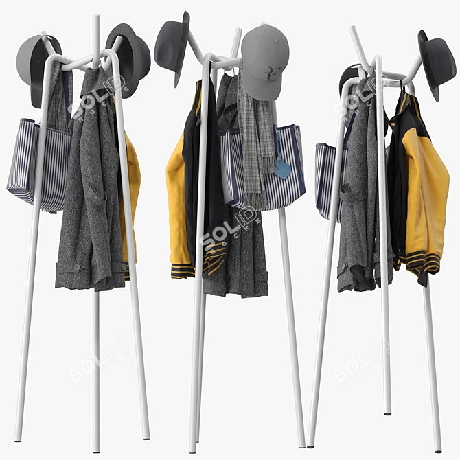 Cosy Knit Coat Rack by Hay 3D model image 2