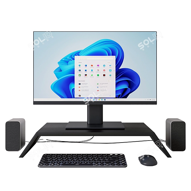 Xiaomi Computer Set: Monitor, Keyboard, Mouse & Speakers 3D model image 1