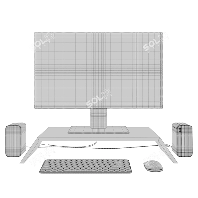 Xiaomi Computer Set: Monitor, Keyboard, Mouse & Speakers 3D model image 5