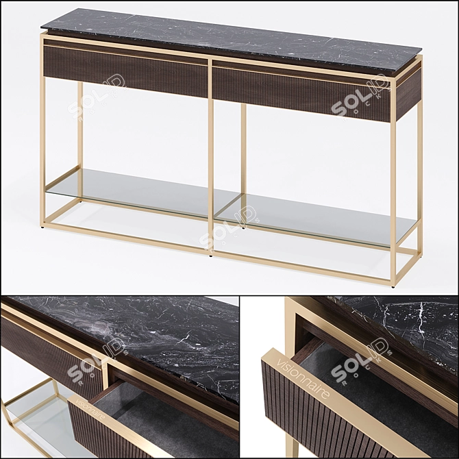 Elegant Visionnaire Banner Console 3D model image 2