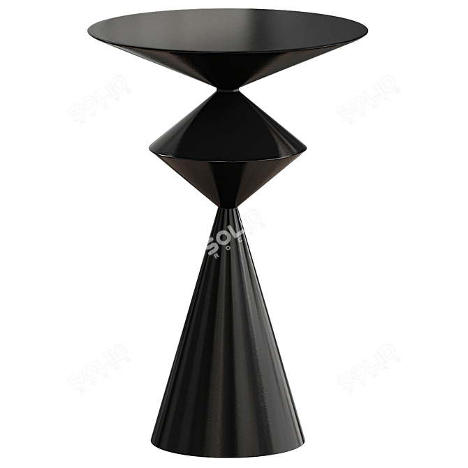 Sleek Noir Zasa Side Table 3D model image 1