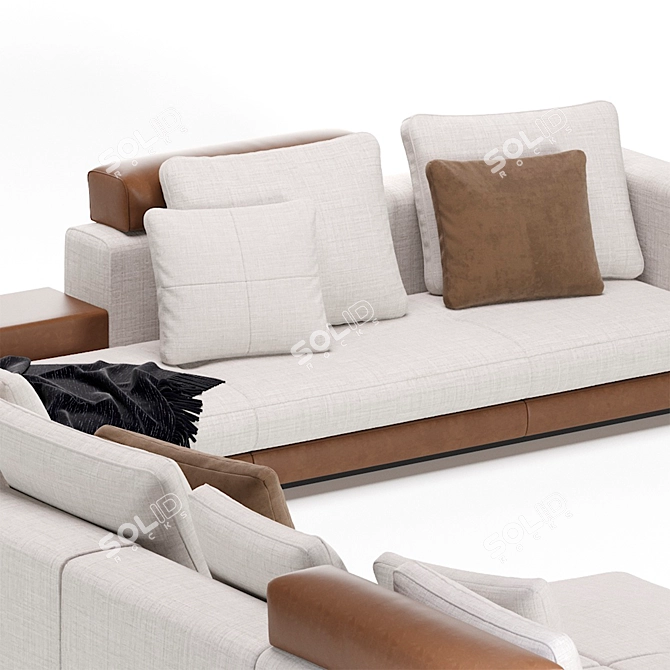 Luxury Minotti Connery Sofa 3D model image 2