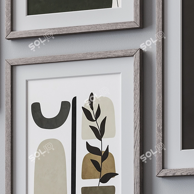 Title: Elegant Set of Wall Paintings 3D model image 2