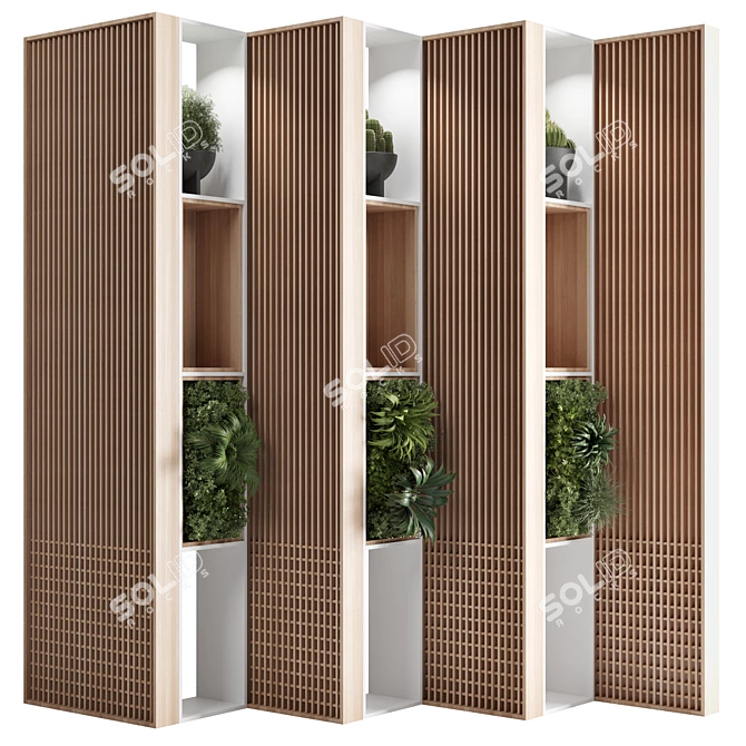 Wooden Plant Partition: 3Dmax & Corona - Vray 3D model image 1