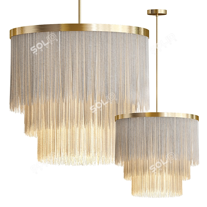 Elegant Tuckton Pendant Light 3D model image 1