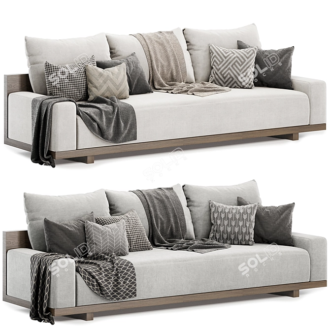 Luxury meets comfort with Kobe Sofa 3D model image 1
