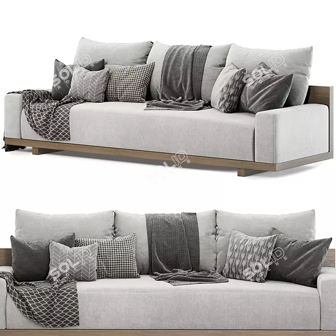 Luxury meets comfort with Kobe Sofa 3D model image 2