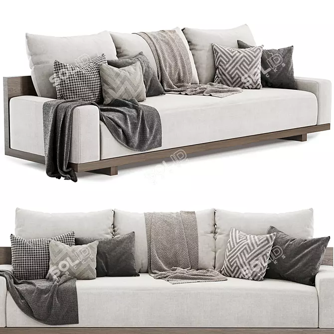 Luxury meets comfort with Kobe Sofa 3D model image 3