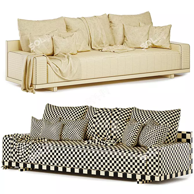 Luxury meets comfort with Kobe Sofa 3D model image 4