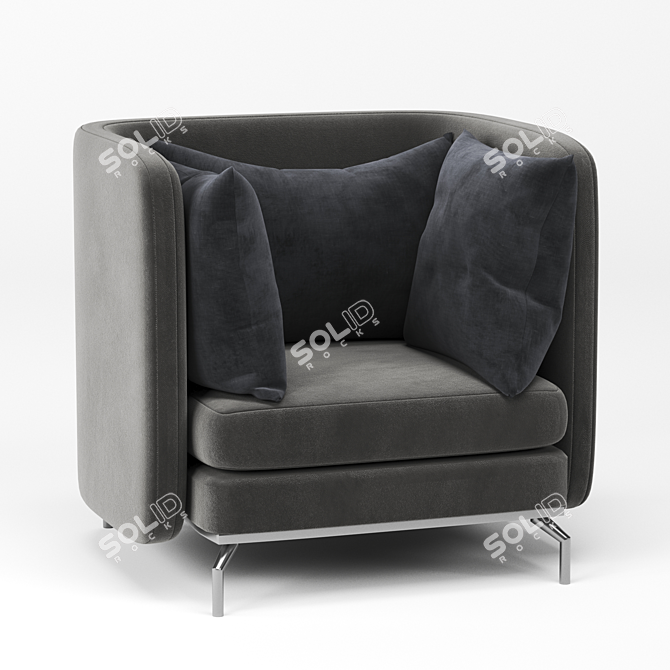 Sleek and Stylish Lounge Chair 3D model image 1