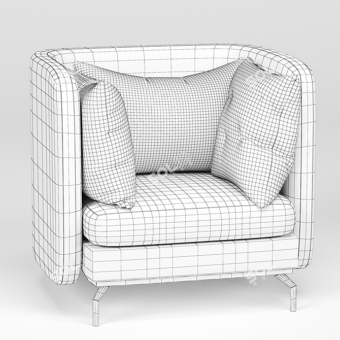 Sleek and Stylish Lounge Chair 3D model image 4