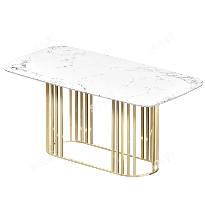  Marble Texture Dining Table 3D model image 1