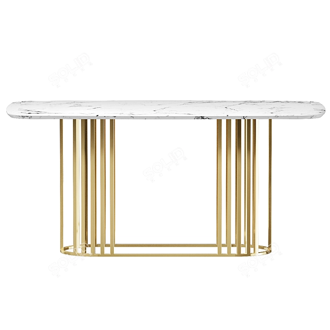  Marble Texture Dining Table 3D model image 2