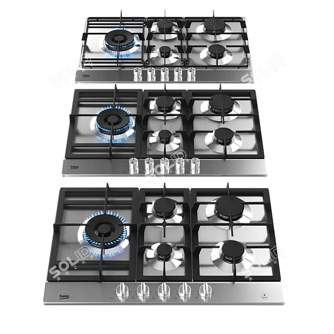 BEKO Hob: Stylish & Versatile Cooktops 3D model image 1