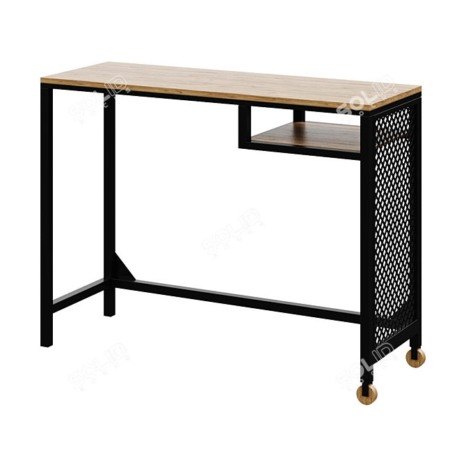 Sleek Black Laptop Desk | FJÄLLBO Loft 3D model image 1