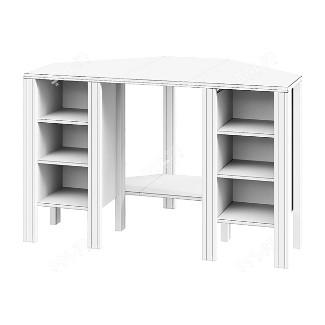 BRUSALI Corner Desk, Brown: Compact and Stylish 3D model image 2