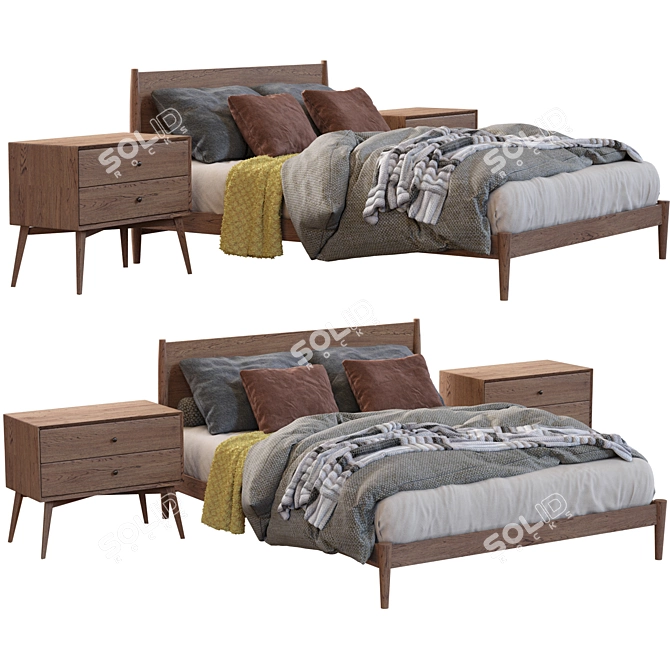 West Elm Bed Frame: Stylish and Functional 3D model image 2