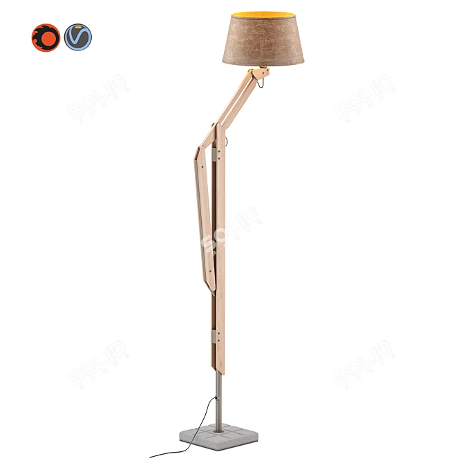 Dynamic Height-adjustable Floor Lamp 3D model image 2