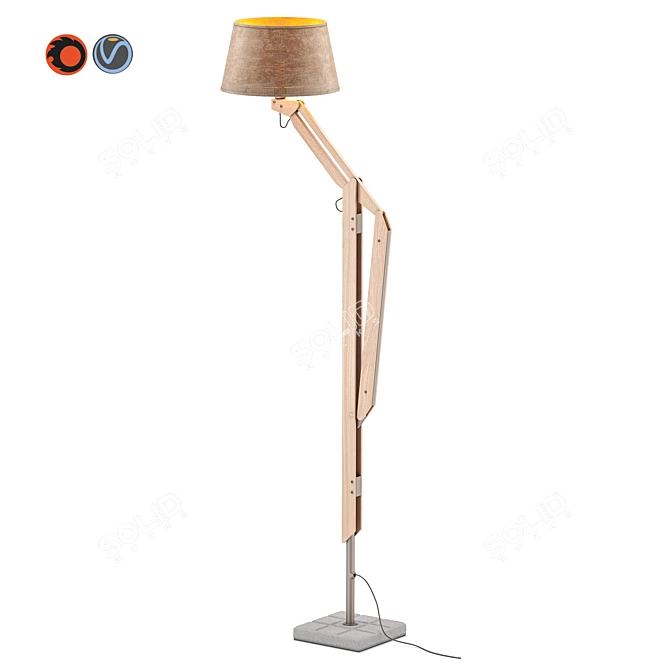 Dynamic Height-adjustable Floor Lamp 3D model image 3