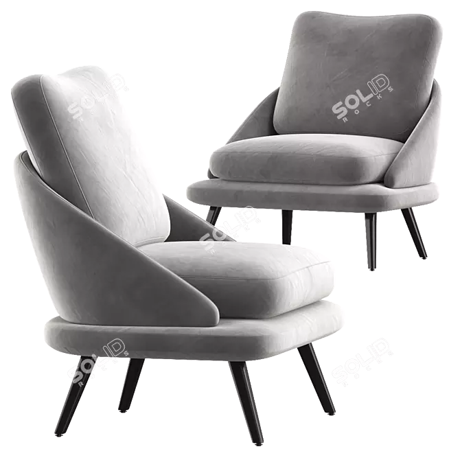 Elegant Lawson Armchair: Minotti 3D model image 3