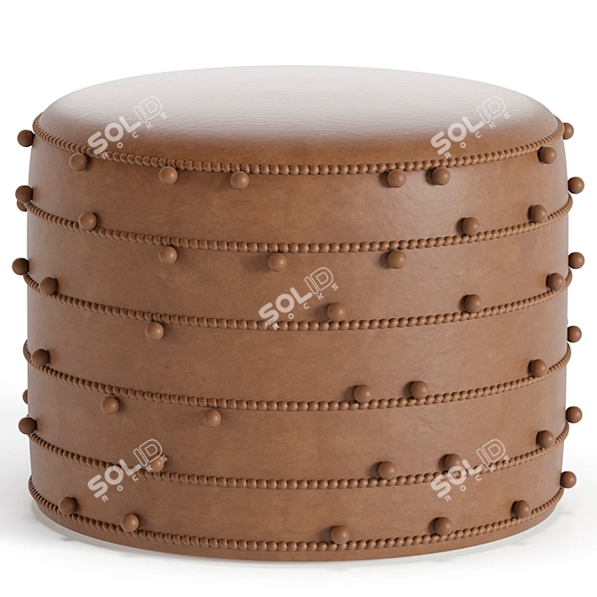 Elegant 4-Piece Target Pouf 3D model image 3