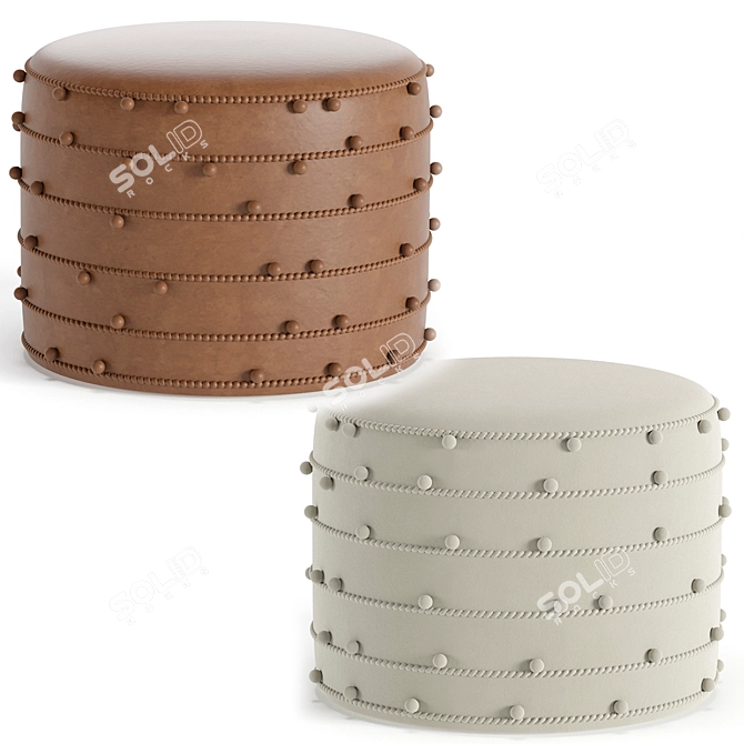 Elegant 4-Piece Target Pouf 3D model image 5