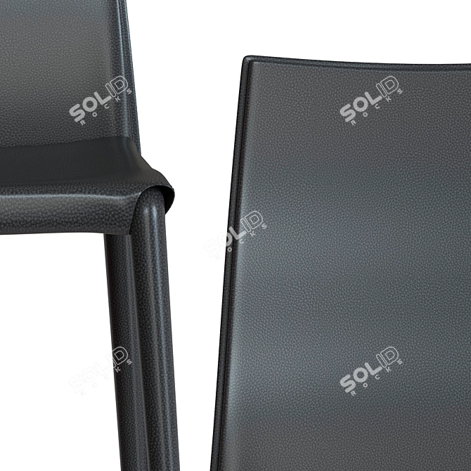 Elegant Pianka Chair & Wood Table Set 3D model image 5