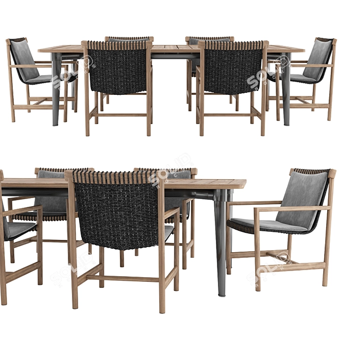 Elegant Terrace Set: Minotti Table & Tribu Chair 3D model image 1