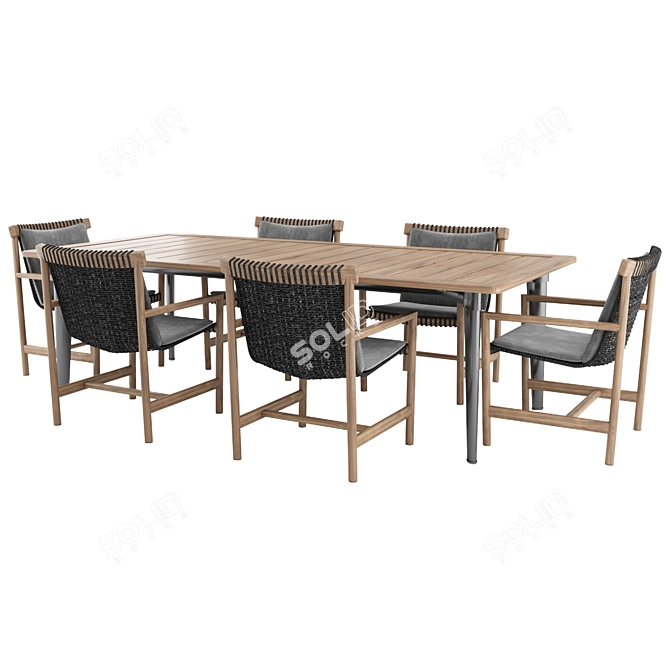 Elegant Terrace Set: Minotti Table & Tribu Chair 3D model image 2