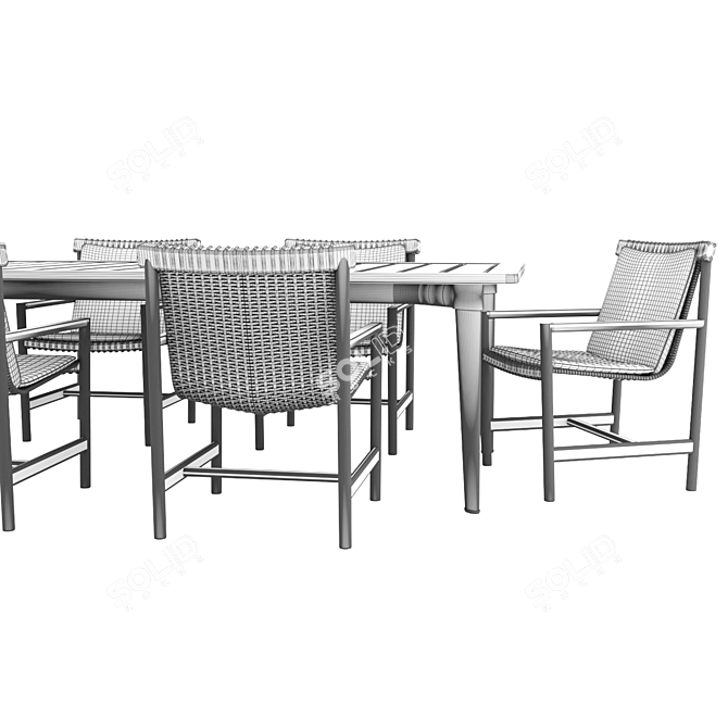 Elegant Terrace Set: Minotti Table & Tribu Chair 3D model image 3