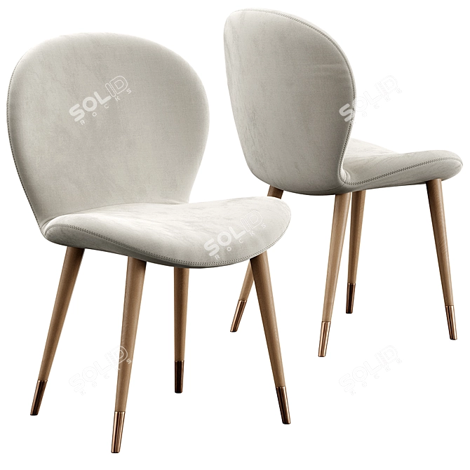 Elegant Miro Chair & Vex Marble Table 3D model image 2