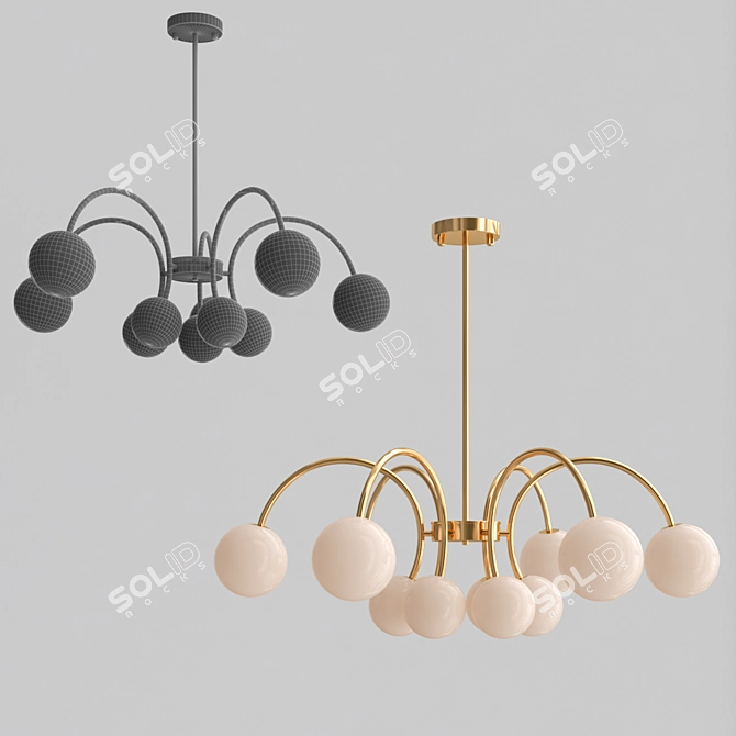Elegant 2013 Lamp Chandelier 3D model image 3