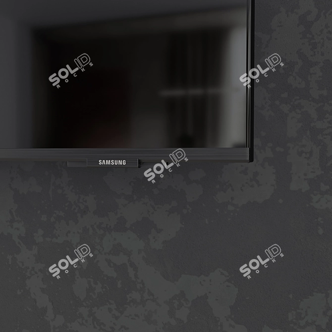 Title: Modern TV Wall Set with Samsung 75" Crystal UHD Smart TV 3D model image 6