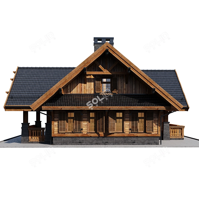 Rustic Country House 3D model image 2