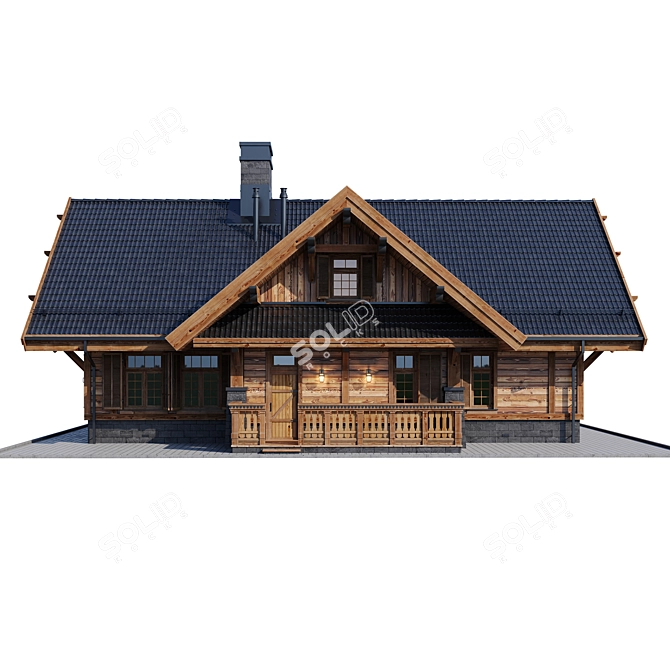 Rustic Country House 3D model image 9