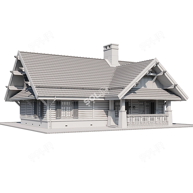 Rustic Country House 3D model image 14