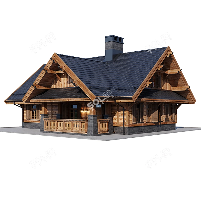 Rustic Country House 3D model image 17