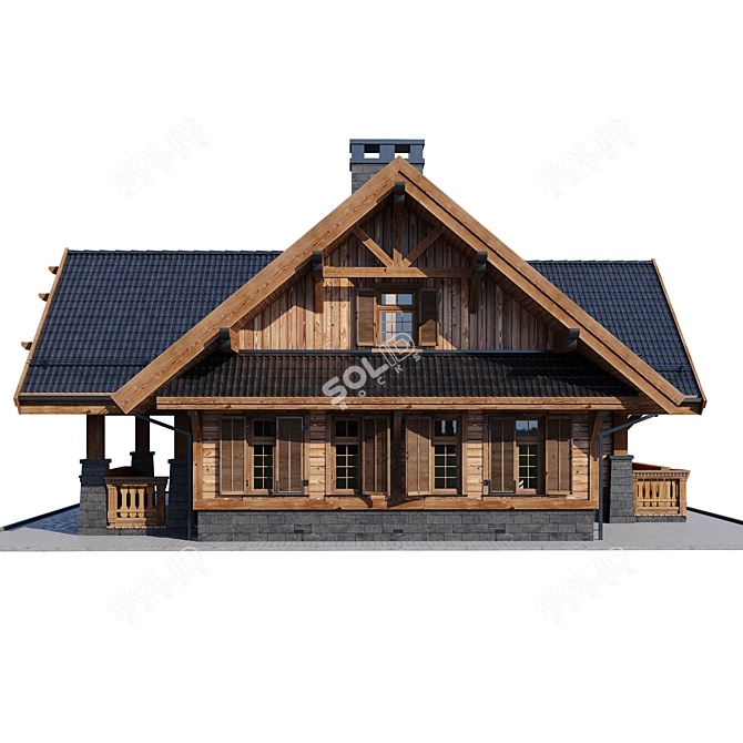 Rustic Country House 3D model image 18