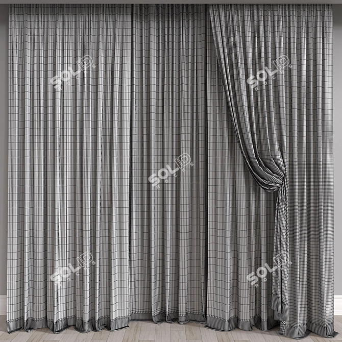 Versatile 3D Curtain Model 3D model image 3