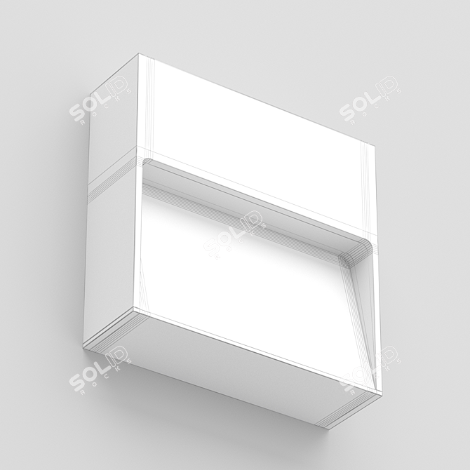 Compact Asymmetric Outdoor Luminaire 3D model image 2