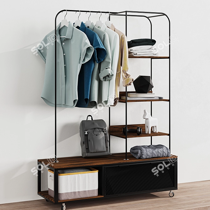 Rebel Loft: Mobile Clothes Hanger 3D model image 1