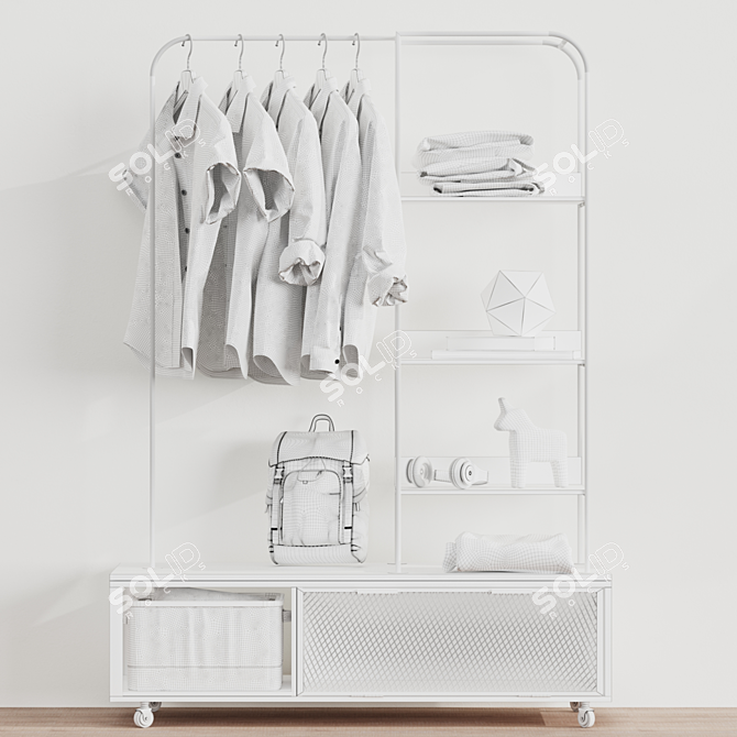 Rebel Loft: Mobile Clothes Hanger 3D model image 2