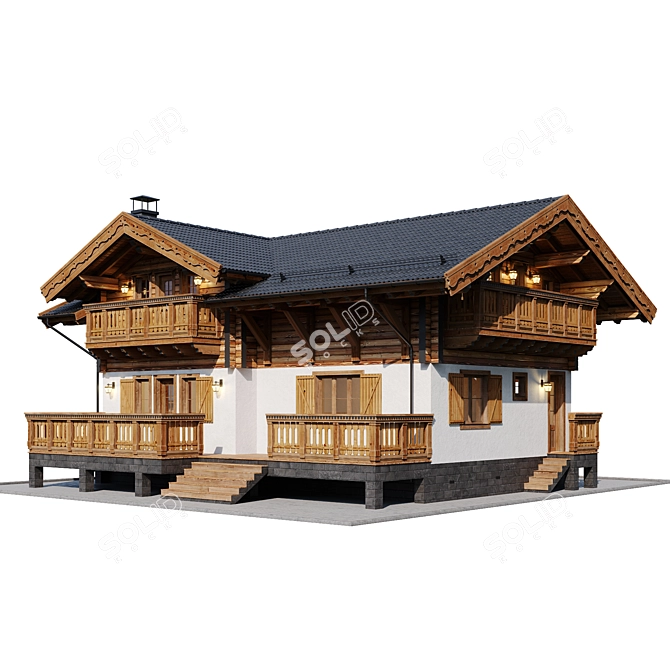 Rustic Dream Cottage 3D model image 2