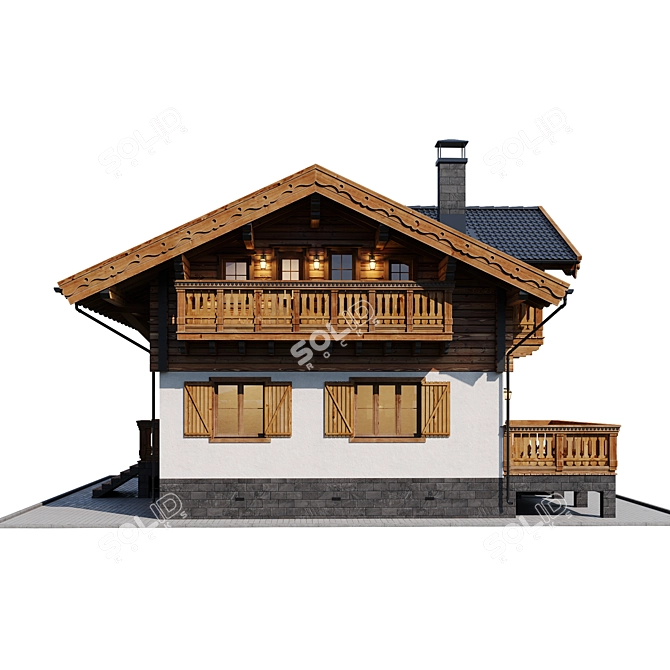 Rustic Dream Cottage 3D model image 3