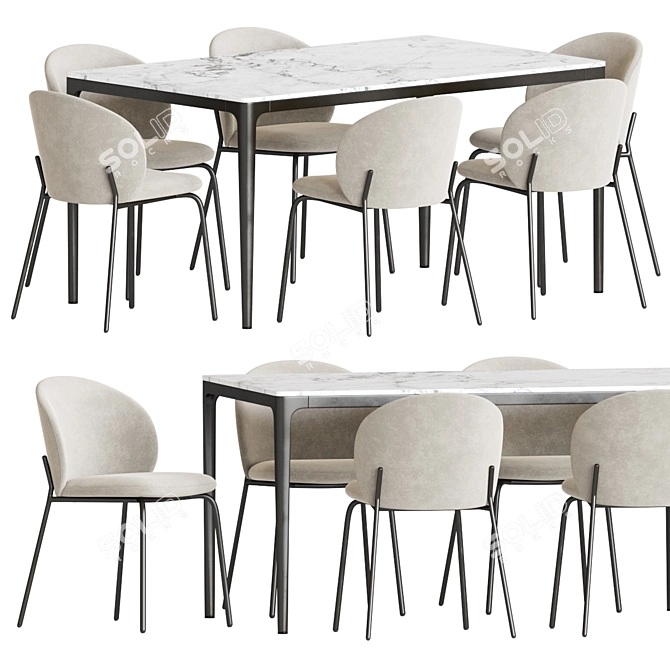 Princeton Chair Canto Table Dining Set 3D model image 1