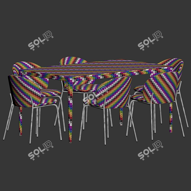 Princeton Chair Canto Table Dining Set 3D model image 4