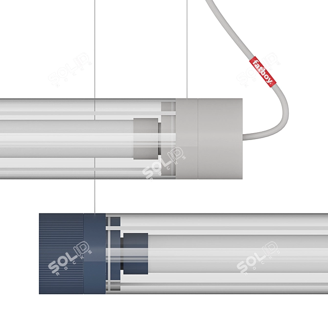 Title: Tjoep Fluorescent Light | Vintage-inspired Design 3D model image 1