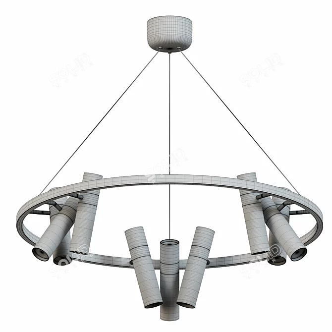 Modern Industrial Loft Pendant 3D model image 2