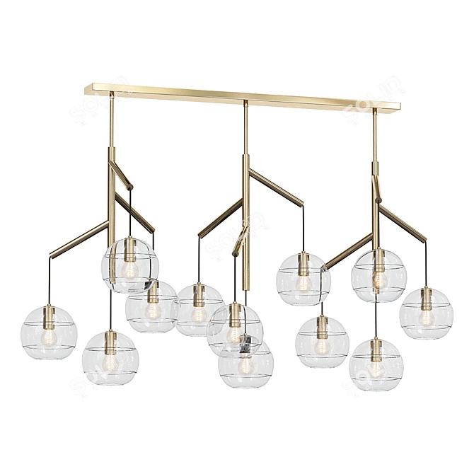 Sedona Triple Chandelier: Timeless Elegance 3D model image 1